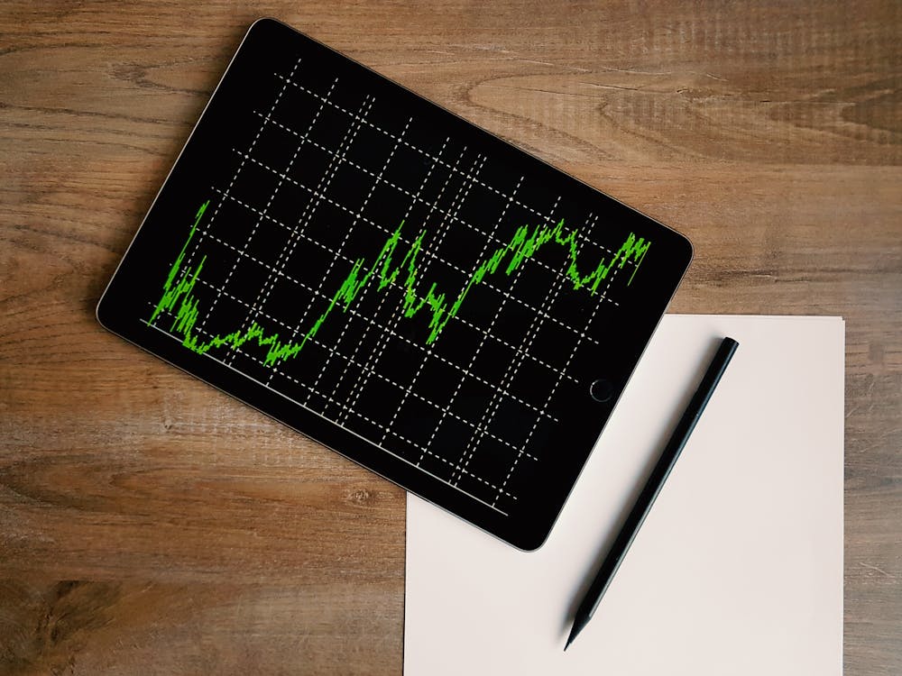 Free Graphs Display on an Ipad Stock Photo